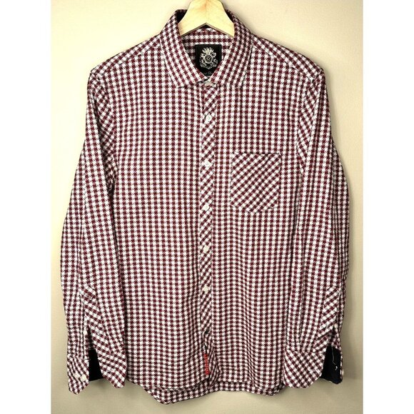 English Laundry Mens Dress Shirt Geometric Flip Cuff Long Sleeve Size Small - Picture 1 of 10